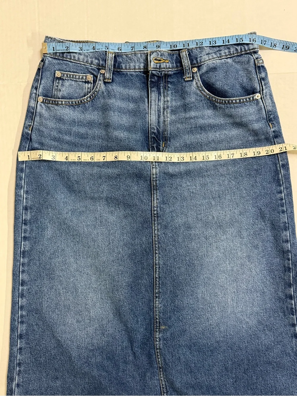 SKIRT  Universal Thread Blue Denim Flare Maxi Skirt